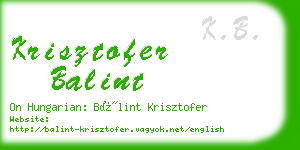 krisztofer balint business card